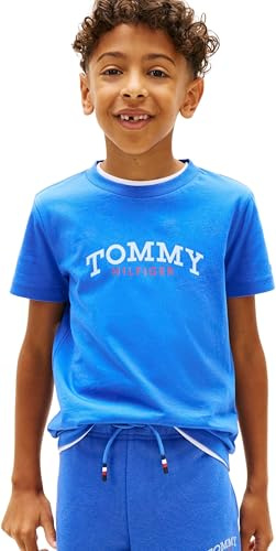 Tommy Hilfiger Jungen T-Shirt Kurzarm Monogram Graphic aus Baumwolle, Blau (Empire Blue), 5 Jahre