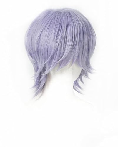 LeMarnia Anime Cosplay Perücke Hellviolett Herren Kurze Perücke Halloween Party Kostüm Perücken