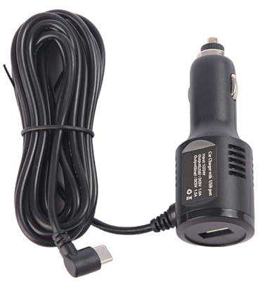 ZIDDAR 3.4meter Angled USB C Car Charging Adapter USB 5V Outputs Intelligent Power Allocation Compatible For Dashcams Mobile Devices Vehicle Charger For DashCam