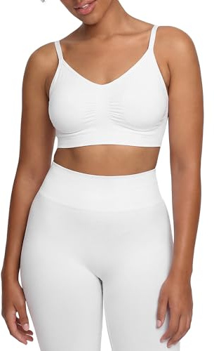 CFab BH Damen ohne Bügel nahtloses Bralette leichte Unterstützung | Unwattierter Komfort BH mit verstellbaren Trägern weichem Stretch und natürlicher Form für Alltag Zuhause Reisen und Freizeit