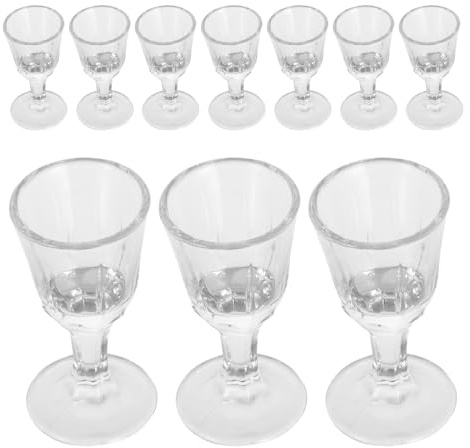 Abaodam Set 10 Bicchieri da Liquore in Vetro da 10 Ml, Calice da Liquore Trasparente Bordo Liscio, Bicchieri Piccoli per Feste, Matrimoni e Uso Domestico