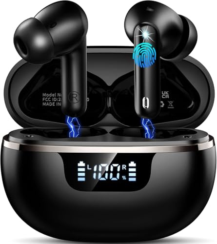 Donerton Auriculares Inalambricos Bluetooth, Cascos Inalambricos Bluetooth 5.4 HiFi Estéreo, 45 Horas Auriculares inalámbricos con ENC Cancelacion Ruido, IP7 Impermeable/Pantalla LED