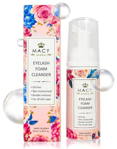 P-Beauty - Wimpernshampoo 50ml von Macy - Ölfreier, sanfter Wimpern Reiniger für Wimpernverlängerung & Natürliche Wimpern - Wimpernshampoo - Schaumreiniger Wimpern für Tiefenreinigung - Lash Cleanser