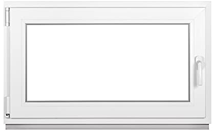 Komforta Kunststofffenster - Kellerfenster Weiß Argon Isoglas BxH: 750 x 400 mm Garagenfenster/Gartenhaus Fenster BxH: 75 x 40 cm 2-fach Verglast Din Links Funktion Dreh Kipp Fenster