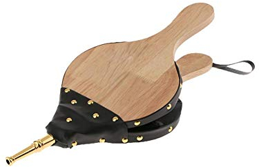 Fuelle de leña de fuelle de leña Soplador de aire de madera Fuelle de mano para chimenea y barbacoa de arranque rápido de fuego para el hogar DIY accesorios de chimenea