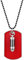 Cupimatch Herren Biker Halskette Militärischen Patronenhülse Gewehrkugel Erkennungsmarken Armee Stil Dog Tag Anhänger mit 70cm Kugel Kette Rot
