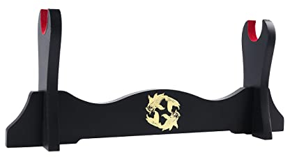 Z-fiber Supporto per Spada Supporto per Katana Imbottito in Velluto Giapponese Supporto per espositore per Samurai Tanto Sword Yin e Yang (1 Tier)