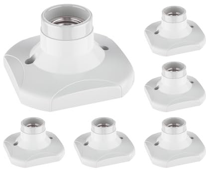 ledscom.de 6 Stück Deckenleuchte/Lampenfassung ELEKTRA, weiß, 1x E27 max. 60W