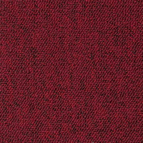 Selbstliegende Teppichfliesen rot | Schlingenteppich als Fliesen in 50x50 cm für Arbeitszimmer und Büro | Teppichboden Fliesen als Schlingenware | 1 Fliesen