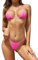 SHEKINI Femmes Bikini Dos Nu Sexy Micro Petite Tasse Triangle Haut de Bikini Réglable Deux Pièces Maillot de Bain Tanga Brésilien Taille Basse Bas de Bikini (Rose Fluorescent, M)
