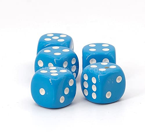 XL Würfel (20mm) in hellblau/weiße Punkte - Made in Germany - WeLoveBeads - 5 Stück