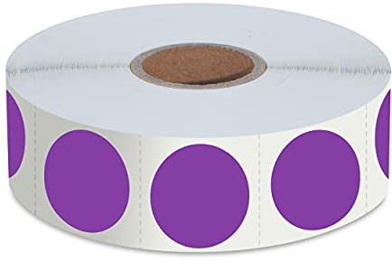1500 Stück 2,5 cm Markierungspunkte Klebepunkte Violette Aufkleber Etiketten mit Perforationslinie auf einer Rolle zur farblichen Kodierung