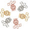 SUNNYCLUE 6 Sätze 3 Farben Halsketten Verschluss Layering Mehrere Ketten Layering Verschluss Gold Silber Rosegold Necklace Layering Clasp Kettenverschluss Messing für Armbänder Halskette Schmuck DIY