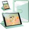 ZtotopCases Custodia per iPad 9a/8a/7a Generazione 2021,Copertura Anteriore in Pelle PU Premium,PC Traslucido Coperchio Posteriore,360 Gradi di Rotante Cover con Portapenne per iPad 10.2 Pollici,Verde