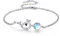 Mondstein Armband 925 Sterling Silber - Wal Regenbogen Mondstein Verstellbar Schmuck Geschenk für Damen Mädchen