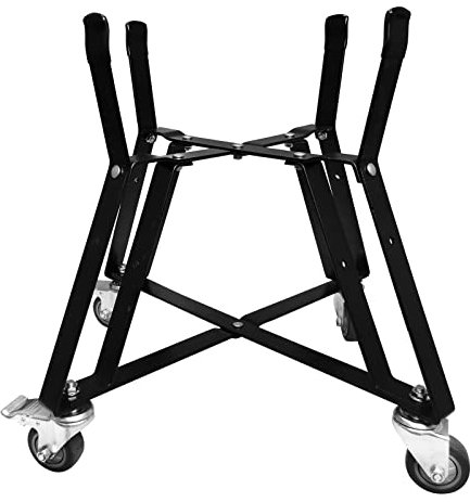 Quantfire Large Big Green Egg Nest, Grill Stand for Big Green Egg Accessories, Rolling Nest with Heavy Duty Locking Caster Wheels Powder Coated Steel for BGE Smoker Kamado Joe Accessories
