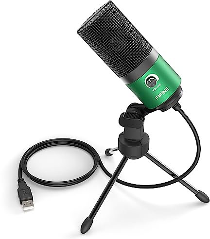 FIFINE Mikrofon PC USB, Microphone für MAC PS4 PS5, Studio Microfon mit Ständer, Studioqualität Aufnahme kondensator-Mikrofone - Grün