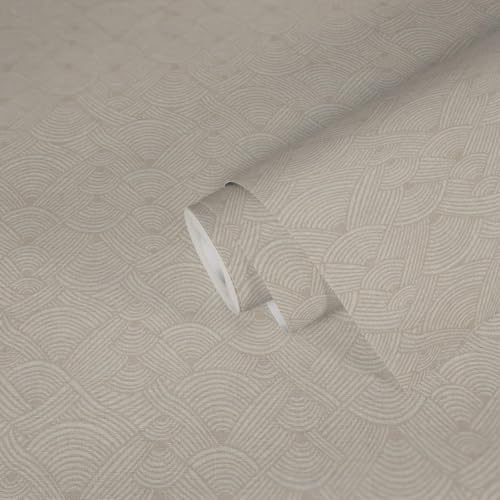 A.S. Création Artdeco Greige Nara 387425 Non-Woven Wallpaper 10.05 m x 0.53 m Made in Germany White