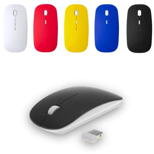 Antevia - Mouse senza fili ottico nero, più di 10 modelli, USB, ergonomico (ostrica nero)