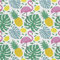 HEKO PANELS Stoff Oxford Wasserdichte Meterware Canvas-Stoff Polyester Stoff Zum Nähen Nähstoffe Möbelstoffe Dekostoffe Wasserabweisend Blickdicht Ananas Palmen Flamingos 2 Meter 155 x 200 cm