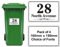 4 x Wheelie Bin Stickers Bin Numbers for Wheelie Bins Custom Wheelies Bins Numbers Stickers Personalised Number Sticker with House Number Street Name(Design 3)