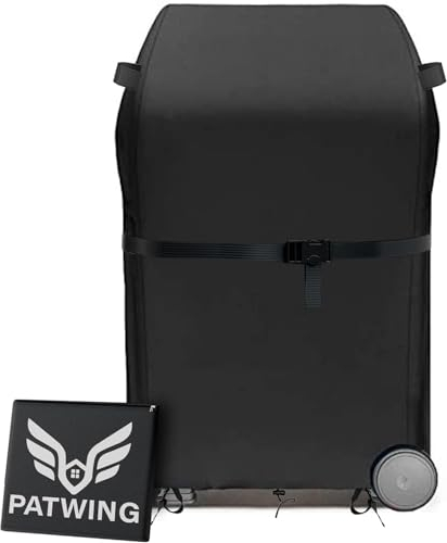 PATWING Funda Barbacoa,Funda para Barbacoa Impermeable,Funda Barbacoa Exterior,600D Oxford Funda Protector para Barbacoa de Gas,Anti-Viento/UV/Resistente al Desgarro BBQ Cover (Negro, 80*70*115cm)