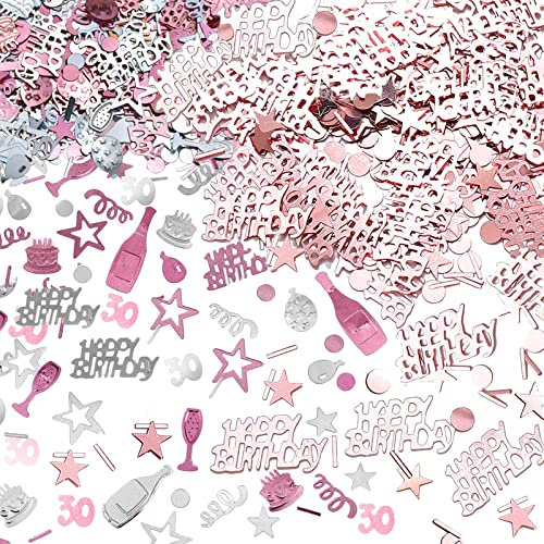 BDSHUNBF Rose Gold Birthday Confetti, Birthday Party Decorations, 30th Table Decorations, 30th Birthday Decorations, Table Confetti for Birthday Party Anniversary Table Decoration (45g)