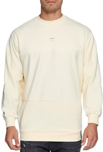 Indicode Herren INBridge Sweatshirt aus Baumwoll-Mix mit RIPP-Bündchen | Bequemer Freizeitpullover aus weichem Baumwollgemisch, Sweater, Freizeitpullover, Alltagspulli, Rundhalspullover für Männer