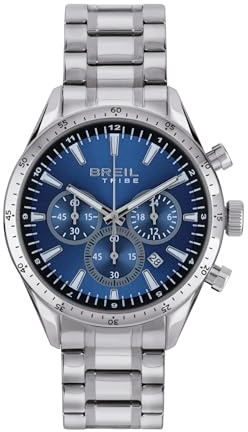 Breil Uhr Herren, Armband aus Stahl, Gehäusedurchmesser 42 cm | Sammlung JATO, Uhrwerk Quartz Analog, Wasserbeständig bis 50 Meter, Schmuck als Geschenkidee Herren