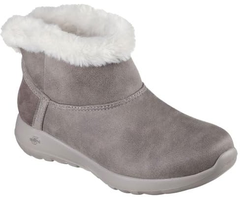 Skechers Damen On-The-Go Joy Cozy Dream Stiefelette, Dark Taupe Textile, 39 EU