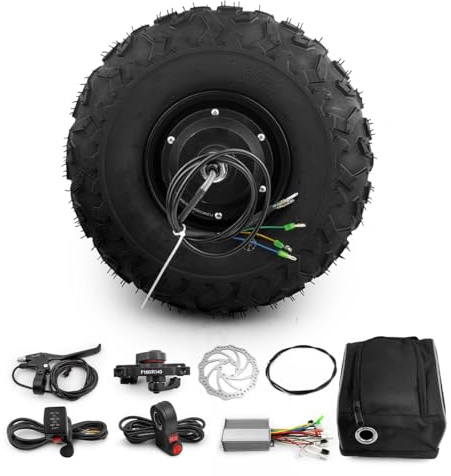 14,5 Zoll 350W bürstenloser Zahnradnabenmotor mit 145/70-6 Offroad-Reifen für elektrischen Trolley-Schubkarrenroller (Scheibenbremsen-Kit, 36V 350W)