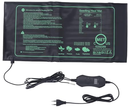 Naroote Sämlings-Heizmatte, Vielseitig, Langlebig, Stabil, Einfach zu Kontrollieren, Heizmatte Zur Samenausbreitung, mit Digitalem Thermostat für Hydrokultur (EU-Stecker 220 V)