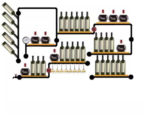 ZCX88CXY Weinregal, Eisen, Wasserbutler, Industrie-Stil, Weinkühler, Wandmontage, dekoratives Wandregal, kreativ, wanghairong158