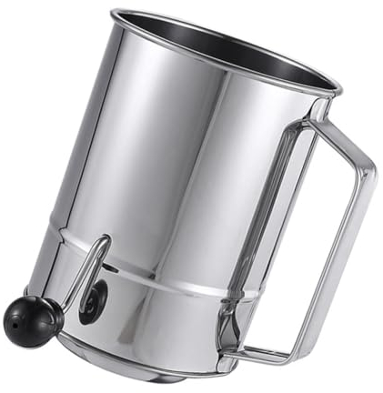 ABOOFAN Hand-Operated Powder Sieve Rotary Flour Sifter Crank Sieve Cup Kitchen Flour Sifter Baking Sifter Sugar Powder Sifter Rotary Sieve Cup Kitchen Flour Filter Baking Sieve