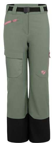 Ziener Kinder Abbi Ski-Hose/Schnee-Hose | atmungsaktiv, wasserdicht, PFC frei, Green mud, 128