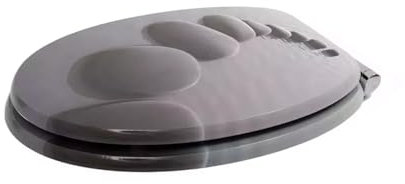 18 MDF Toilet Seat Universal Adjustable Fit Most Toilets Oval Seat┃Bathroom Standard Wooden MDF Toilet Seat | WC SEAT +FITTINGS┃Quick Release Toilet Seat - Pebbles Black Novelty