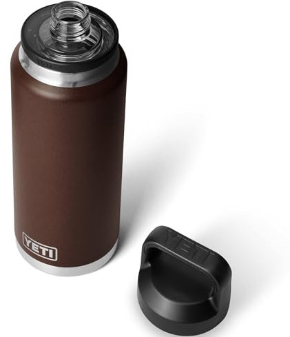 YETI Rambler Bottle Chug, Vaccum Insulated Stainless Steel Bottle with Leakproof Chug Cap, Wetlands Brown, 36 oz (1065 ml)