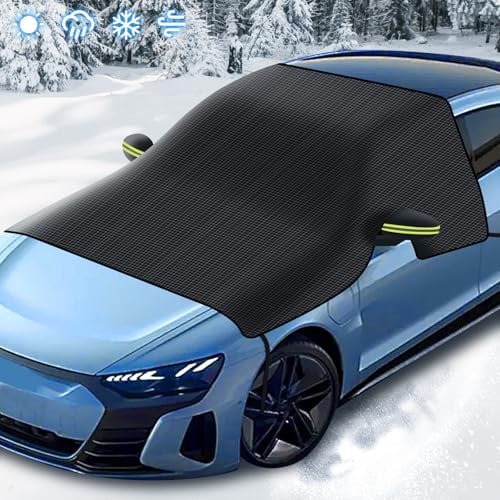 CHWNIBAY Frontscheibenabdeckung Winter,Windschutzscheibenabdeckung Auto, 600D Oxford Stoff Scheibenabdeckung Auto WinterEIS Frost Staub Wasserbeständig, für Meisten Autos Geeignet, 270 X 140 cm