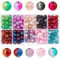 200 Pcs Beads for Jewelry Making Natural Stone Rondelle Crystal Glass Bead Crackle Glass Natural Colorful Bracelet Bead 10 Colors for Necklace Bracelet Gemstone