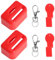 2Pack Car Seat Belt Lock Cover, Seat belt covers for kids With Release Keychain Clips, Belt Lock Guards Prevents Kids from Unbuckling Seat, Car Accessories, Red