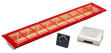 Infraworld VITALlight-IPX4 Infrarotstrahler-Set 500W gerade rot mit Steuerung schwarz