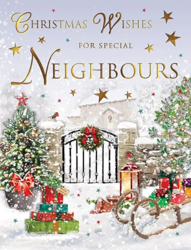 Regal Publishing Weihnachtskarte für besondere Nachbarn, Torszene – 20,3 x 15,2 cm