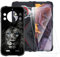 Funda TPU Impresa + 2 Protectores de Pantalla de Vidrio Templado Compatible con Cubot Kingkong 9, Carcasa Artística Delgada Antigolpes, Antirrayaduras, Protección Total
