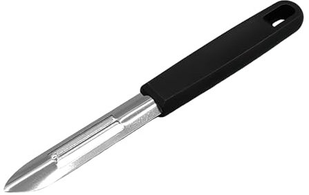 SparschäLer SchäLer KüChe, KartoffelschäLer Edelstahl GemüSeschäLer, SparschäLer mit Scharfer Edelstahl Klinge, Profi-Schäler, UniversalschäLer für Obst und GemüSe Spargelschäler (Schwarz 17cm)