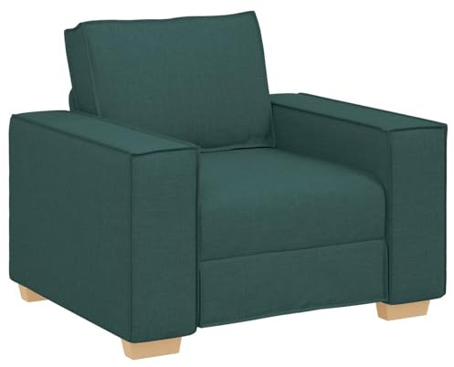 vidaXL Dunkelgrünes modernes Sofaset | 1 Stuhl, 2-Sitzer, 3-Sitzer | Atmungsaktive Polyesterpolsterung | Bequeme Sitzgelegenheit für Wohnzimmer und Büro | Stylische und langlebige Struktur