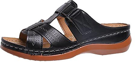Générique Susenstone Sandales Femmes été Nu-pieds Orthopédique Compensées Sandale Confortable de Plage Pantoufles Femme Respirantes Semelles épaisses Anti-dérapant Chaussures Bohemia Romain Sandals