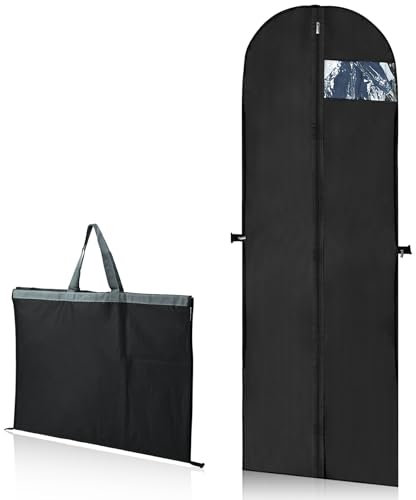 kleidersack lang 180×60cm, faltbare Kleidersäcke mit Reißverschlüssen, haltbar und mottenfest staubdicht für Kleider Mäntel PEVA