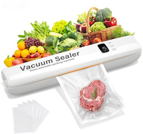 2025 NEW Vacuum Sealer, 3 Modes Food Storage Dry/Wet Vacuum Sealer Machine, Multi-Functional Automatic Food Sealer, with 10 Vacuum Bags, LED Display