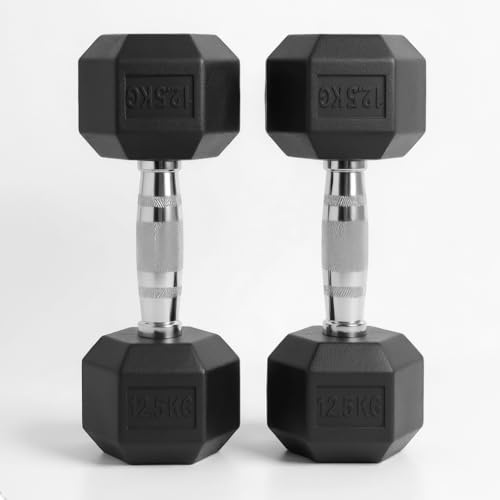 Hex Dumbbells Sets 1–60kg | Heavy-Duty Rubber-Coated Cast Iron Weights, Anti-Roll Hex Design,Ideal for Home Gym, Bodybuilding & Strength Training