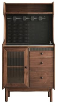 yixinzi-2024 Sideboard-Aufbewahrungsschrank Anrichte aus Holz mit Tee-/Kaffee-Ablageplatte, niedrigem Stauraum Türen und Schubladen